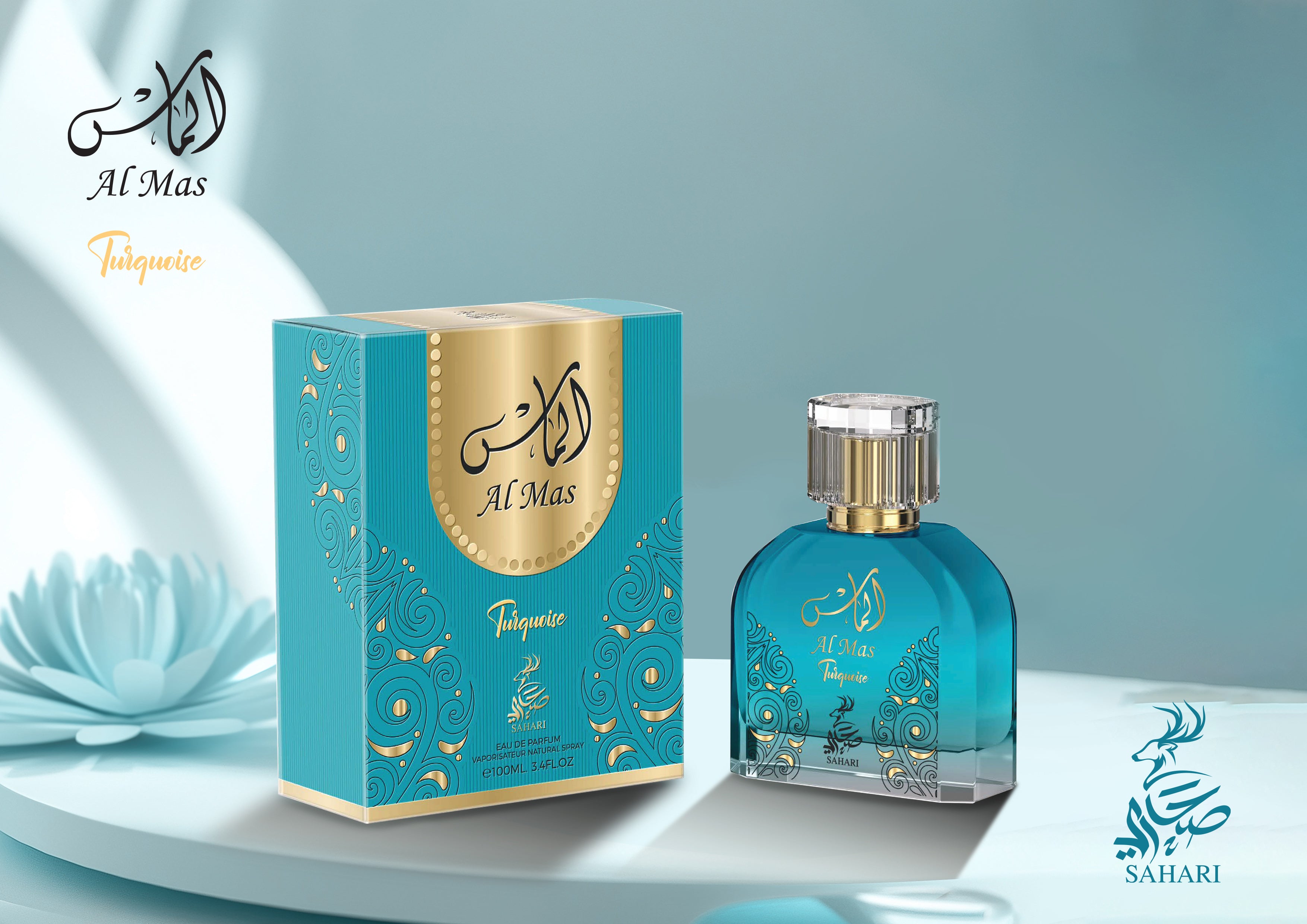 12 PCS (12 each) Sahari Al Mas Turquoise Eau de Parfum 100ml 3.4fl.oz