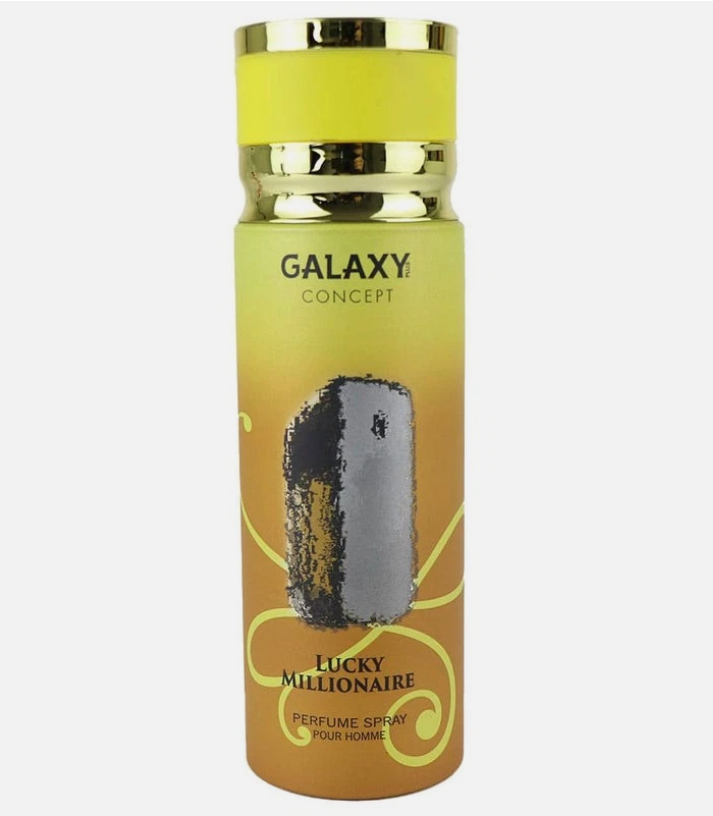 12 PCS (2.5 each) Galaxy Plus LUCKY MILLIONAIRE Perfum Spray Pour Homme 200ml