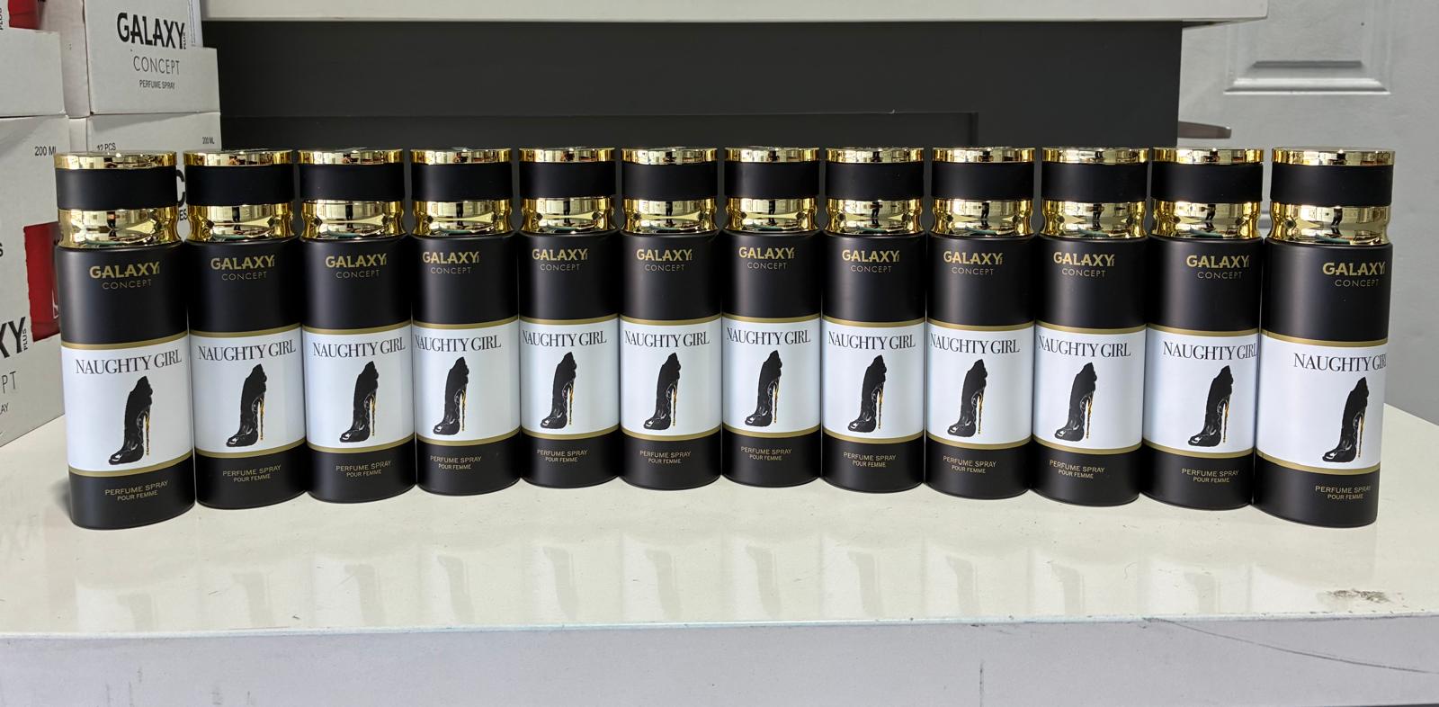 12 PCS (2.5 each) Galaxy Plus NAUGHTY GIRL Perfume Spray Pour Femme 200ml