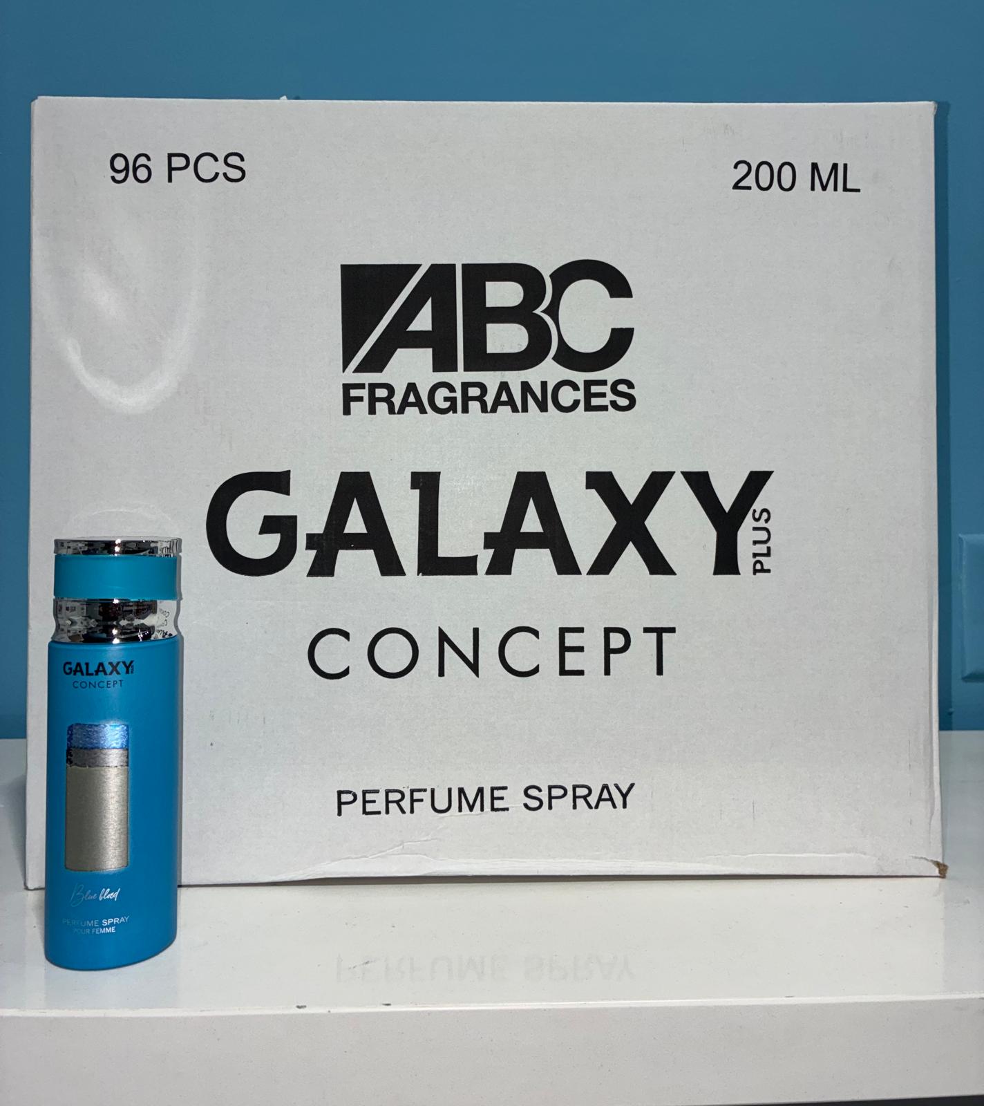 96 PCS (1.56 each) Galaxy Plus BLUE BLOOD Perfume Spray Pour Femme 200ml