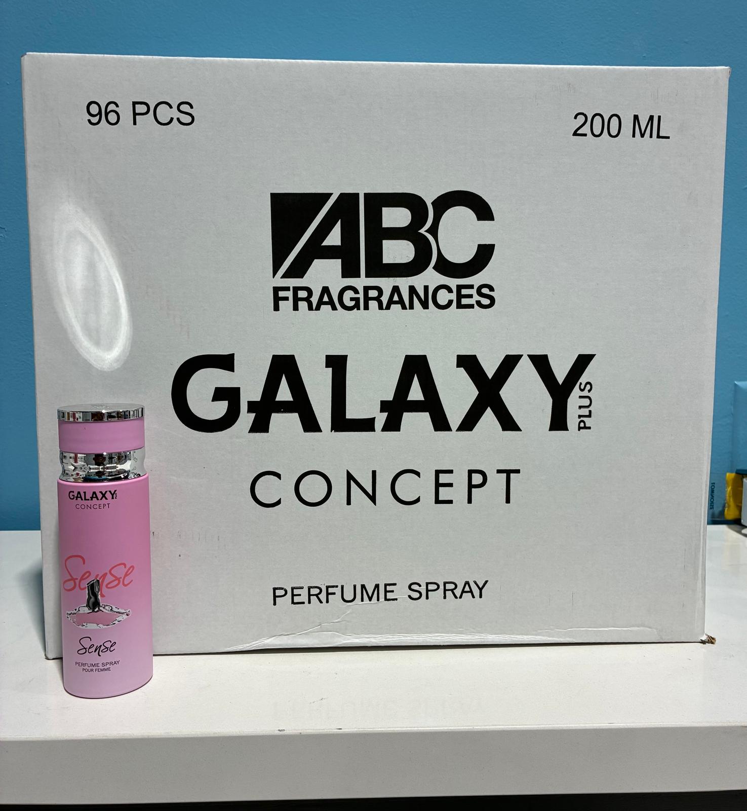 96 PCS (1.56 each) Galaxy Plus SENSE Perfume Spray Pour Femme 200ml