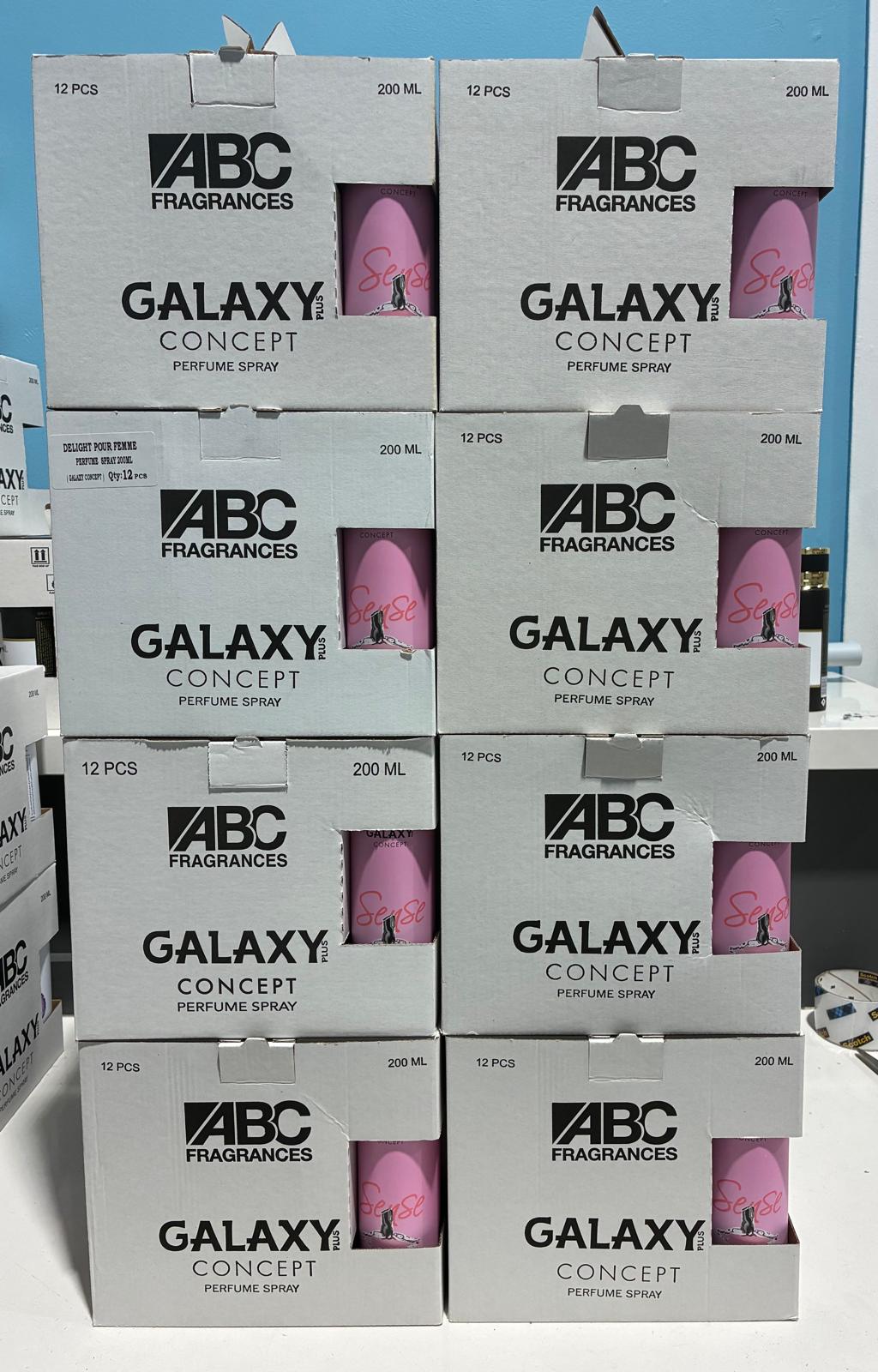 96 PCS (1.56 each) Galaxy Plus SENSE Perfume Spray Pour Femme 200ml