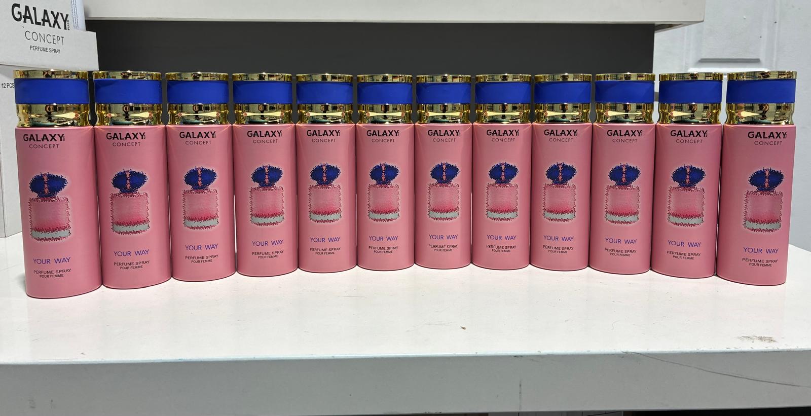12 PCS (2.50 each) Galaxy Plus YOUR WAY Perfume Spray Pour Femme 200ml