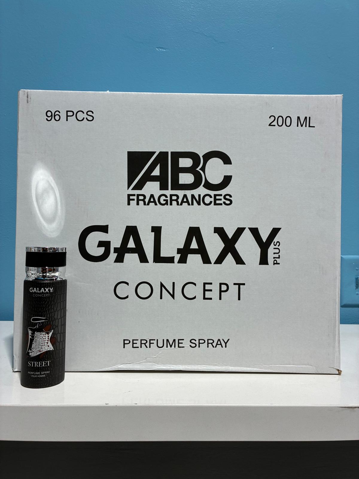 96 PCS (1.56 each) Galaxy Plus STREET Perfume Spray Pour Homme 200ml