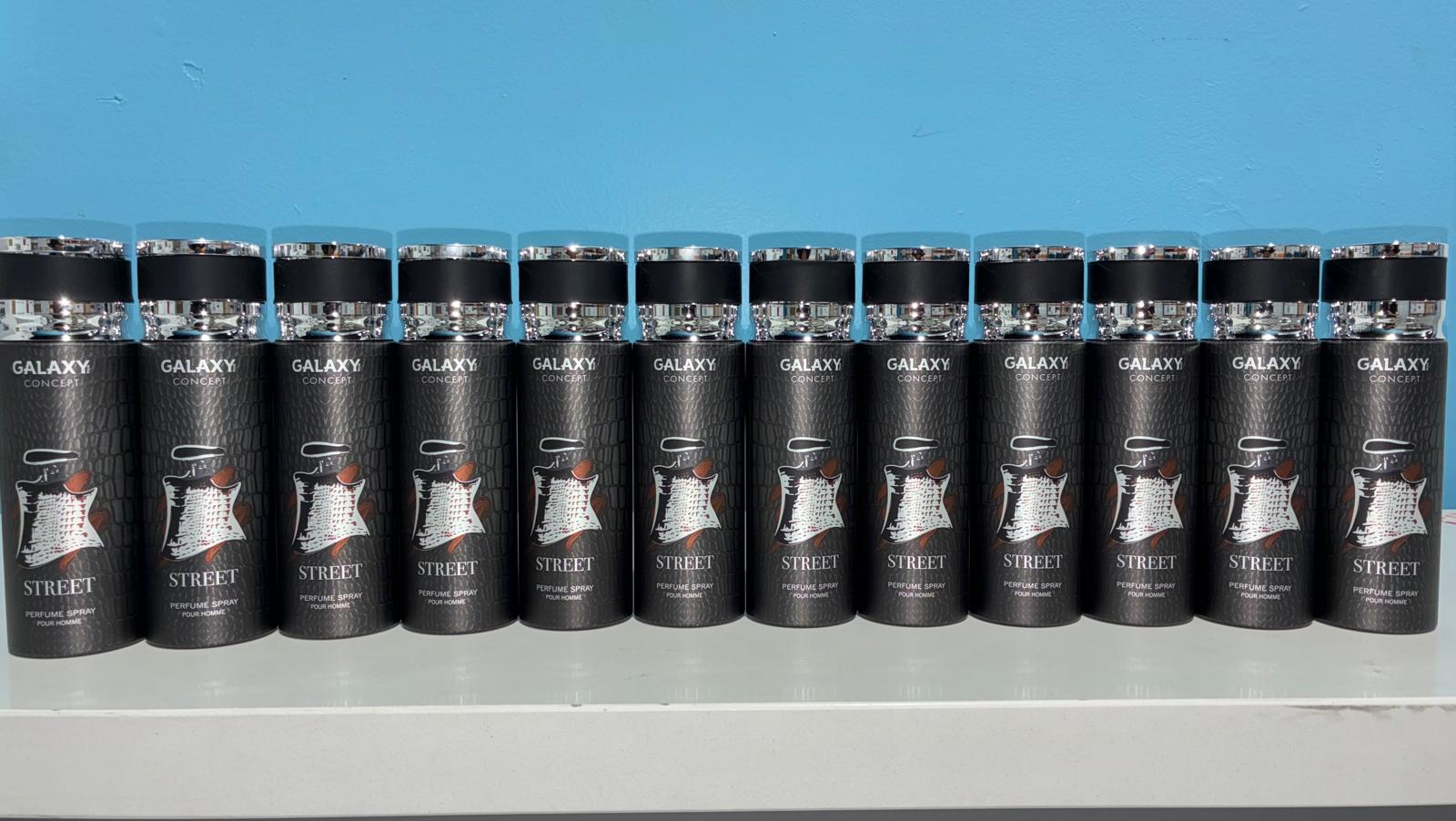 12 PCS (2.5 each) Galaxy Plus STREET Perfume Spray Pour Homme 200ml
