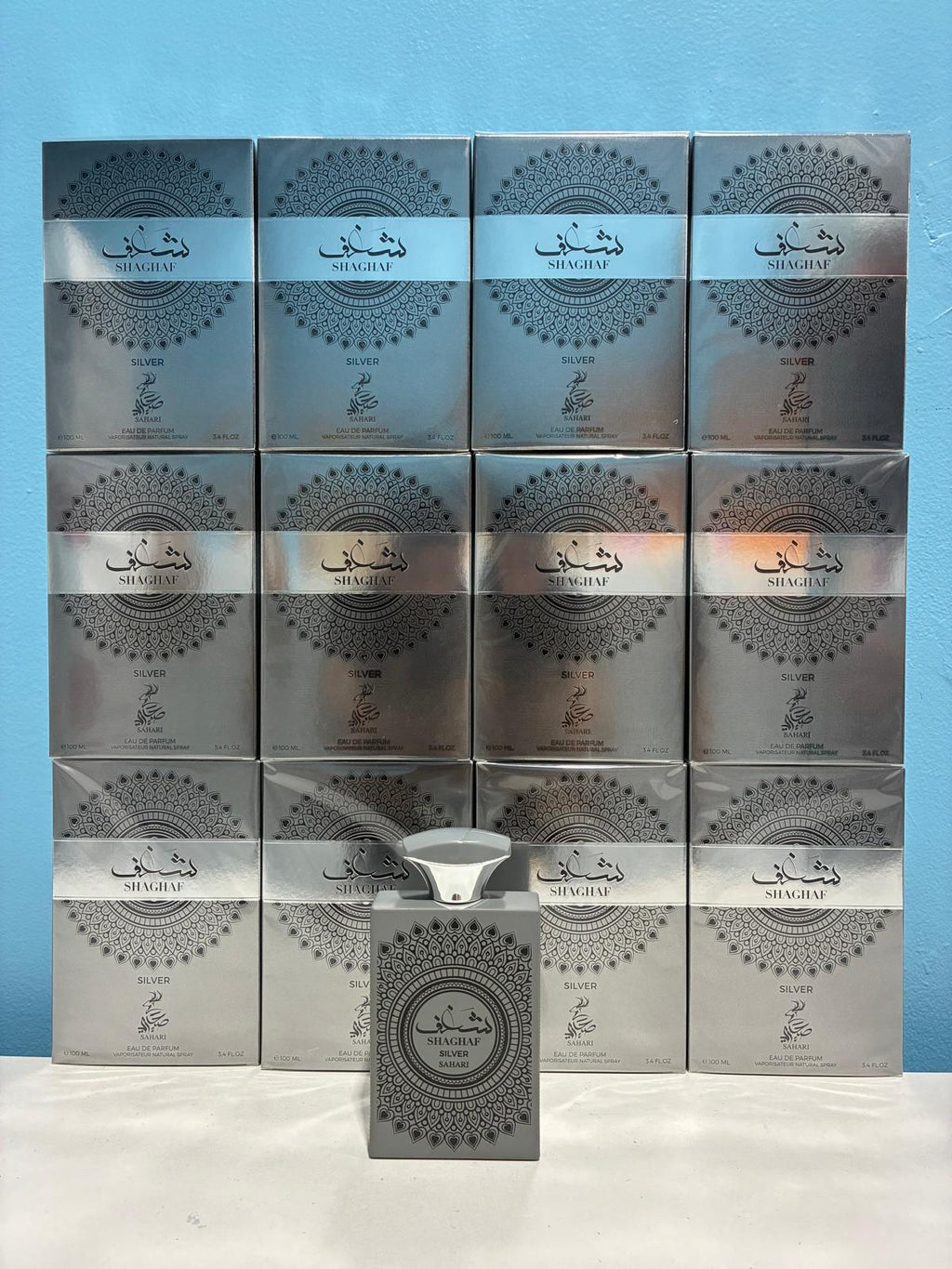 12 PCS (12 each) Sahari Shaghaf Silver Eau de Parfum 100ml