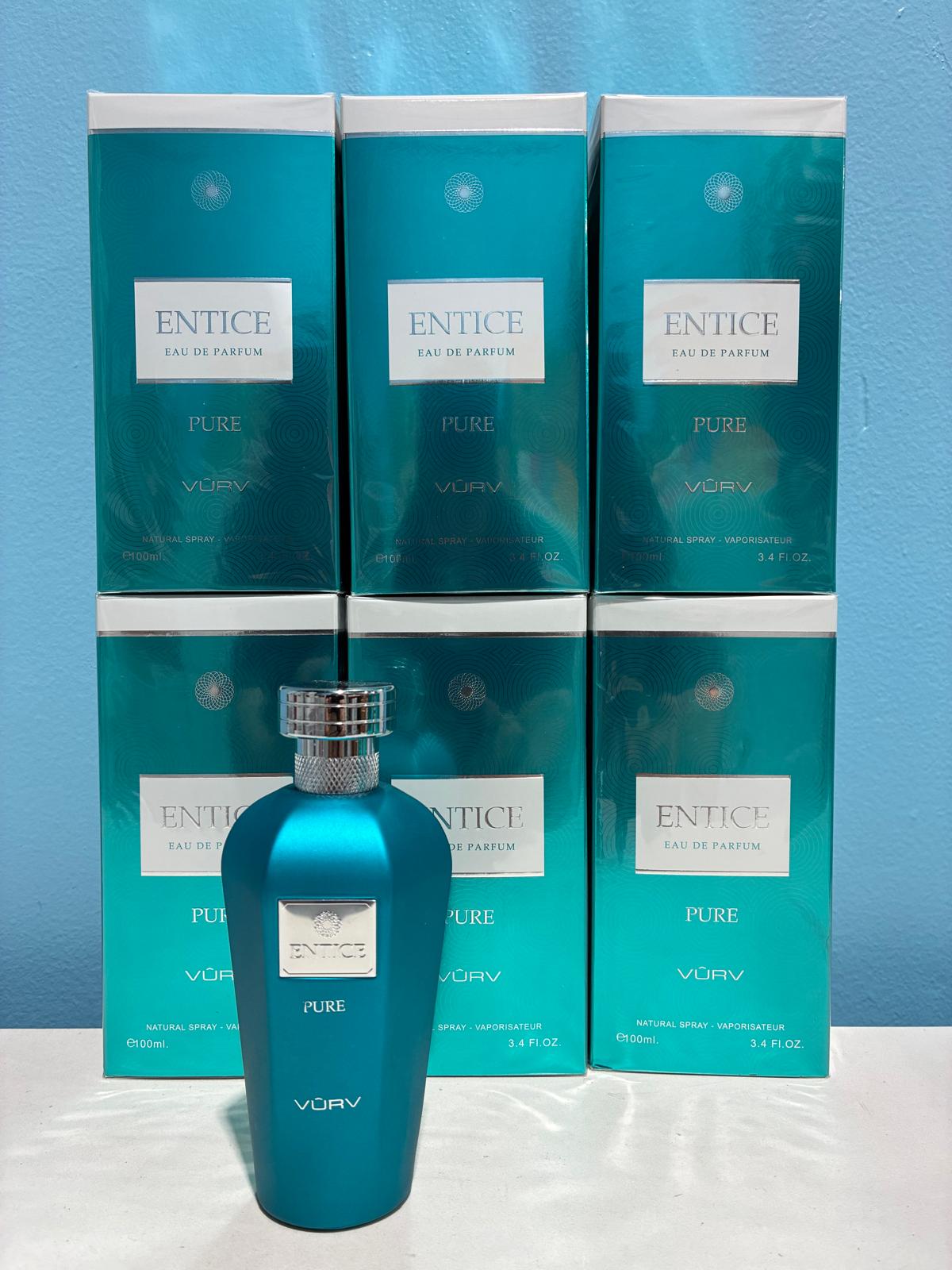 6 PCS (15 each) Vurv Entice Pure Eau de Parfum 100ml 3.4fl.oz
