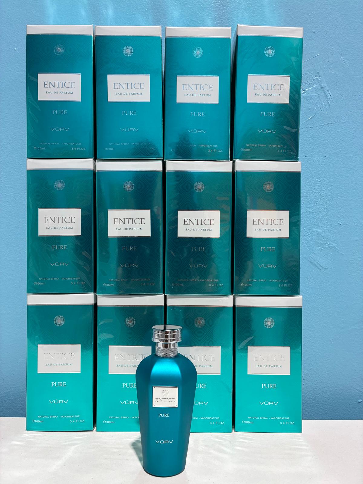 12 PCS (12 each) Vurv Entice Pure Eau de Parfum 100ml 3.4fl.oz