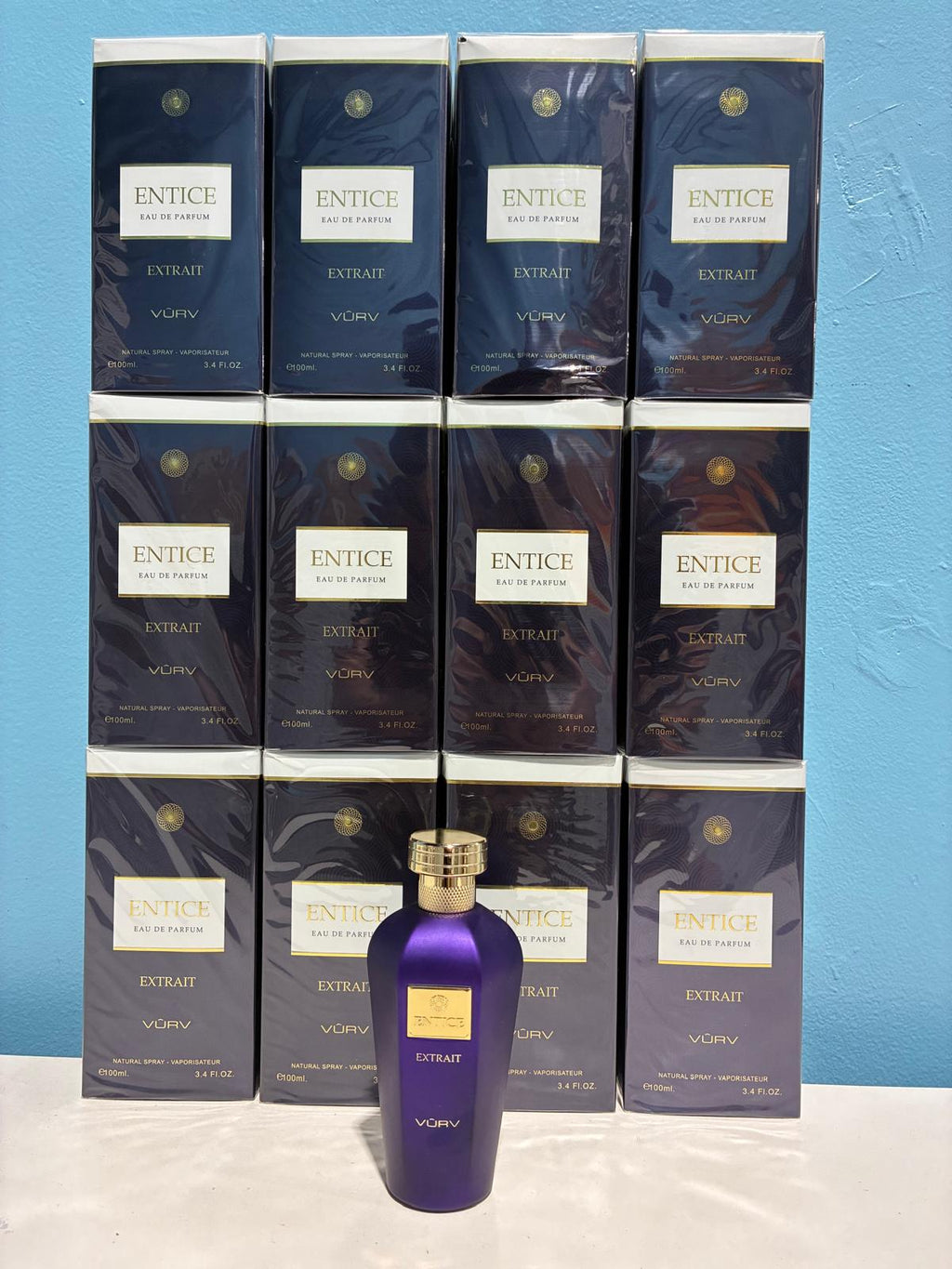 12 PCS (12 each) Vurv Entice Extrait Eau de Parfum 100ml 3.4fl.oz