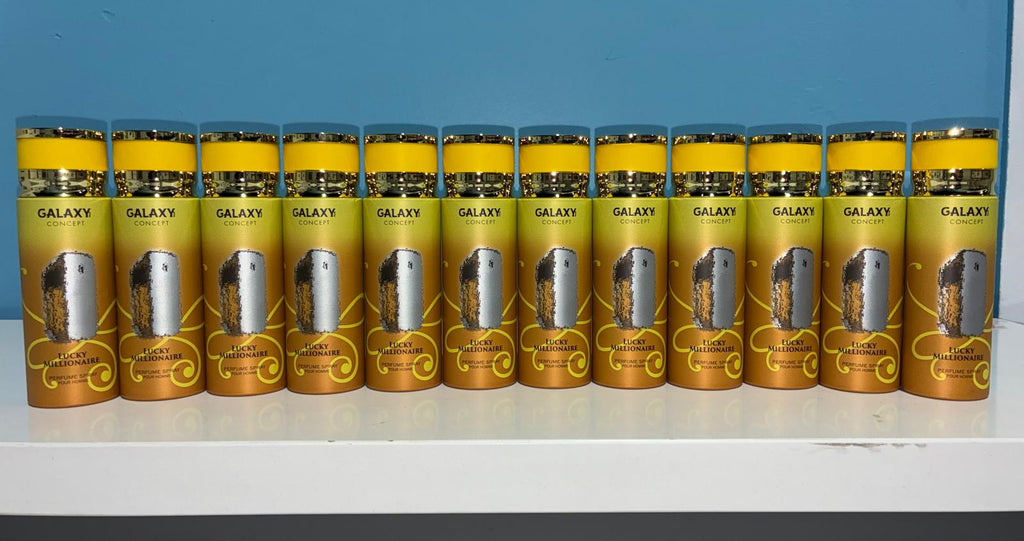 12 PCS (2.5 each) Galaxy Plus LUCKY MILLIONAIRE Perfum Spray Pour Homme 200ml