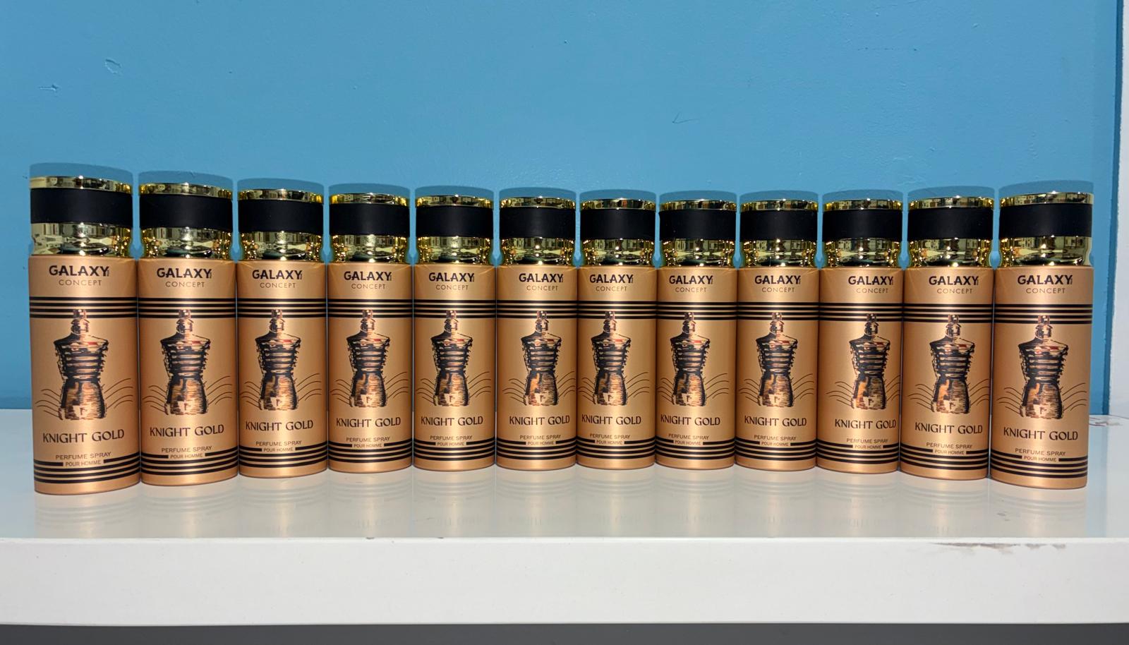 12 PCS (2.5 each) Galaxy Plus NIGHT GOLD Perfume Spray Pour Homme 200ml