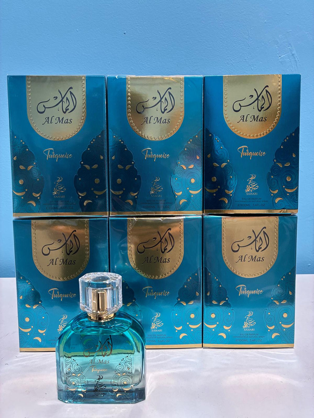 6 PCS (15 each) Sahari Al Mas Turquoise Eau de Parfum 100ml 3.4fl.oz