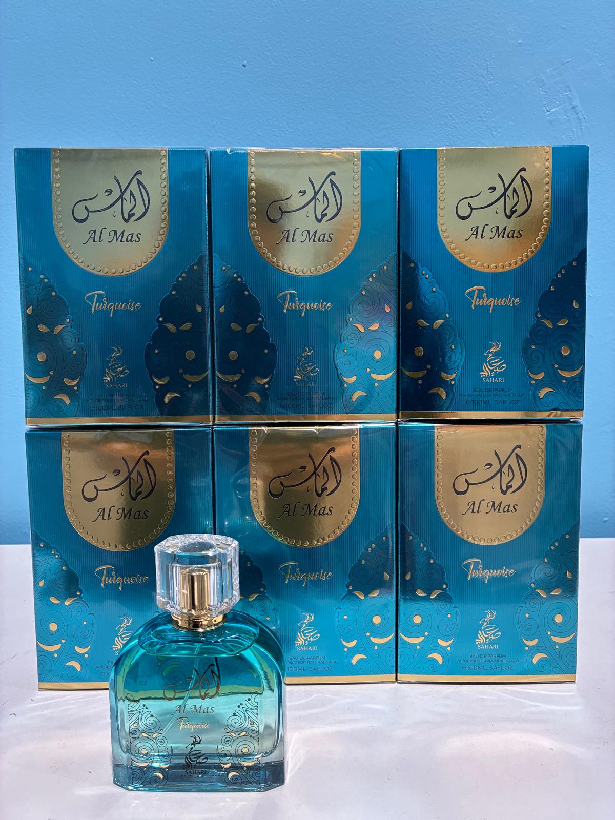 6 PCS (15 each) Sahari Al Mas Turquoise Eau de Parfum 100ml 3.4fl.oz